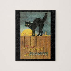 Vintage Merry Halloween Katze von Ellen Clapsaddle