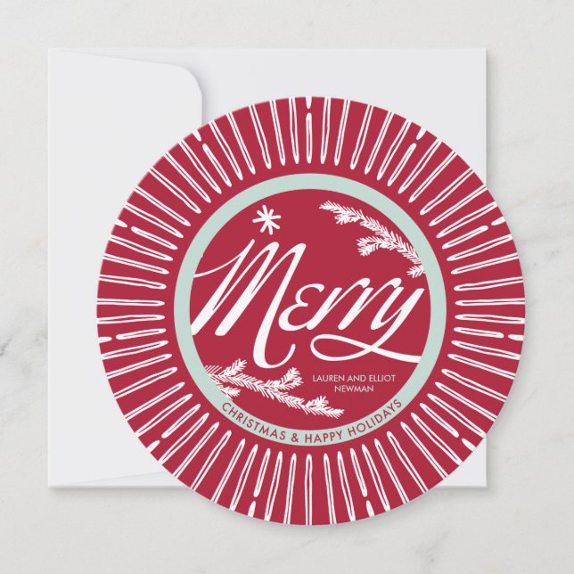 VINTAGE MERRY ROUND FERIENKARTE FEIERTAGSKARTE (Vorderseite)