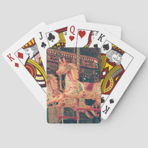 Vintage Messe Karussellpferde Spielkarten