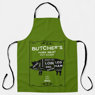 Vintage Metzger Schweinefleisch Schnitt Schürze