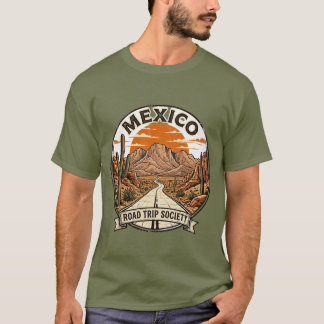Vintage Mexico Roadtrip Gesellschaft Wüstenabenteu T-Shirt