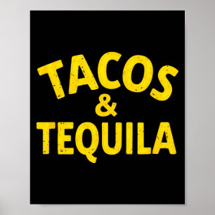 Vintage mexikanische Fiesta-Tacos & Trinken Poster