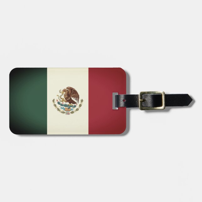 Vintage mexikanische Flagge des Gepäckanhänger (Vorderseite horizontal)