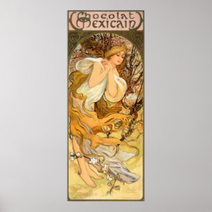 Vintage mexikanische Schokoladenwerbung Poster