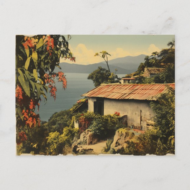 Vintage Mexiko-Straßen Postkarte (Vorderseite)