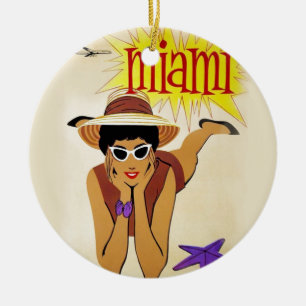 Vintage Miami Beach Keramikornament