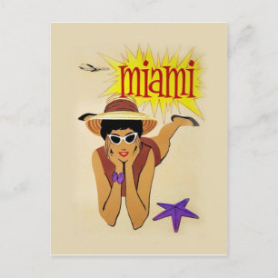 Vintage Miami Beach Postkarte