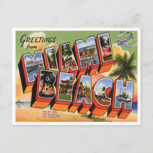 Vintage Miami Beach Postkarte