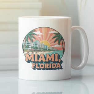 Vintage Miami Florida 80er Jahre Kunst Reise Logo Kaffeetasse