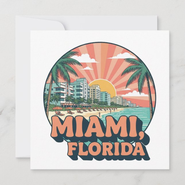 Vintage Miami Florida 80s Art Travel Logo (Vorderseite)