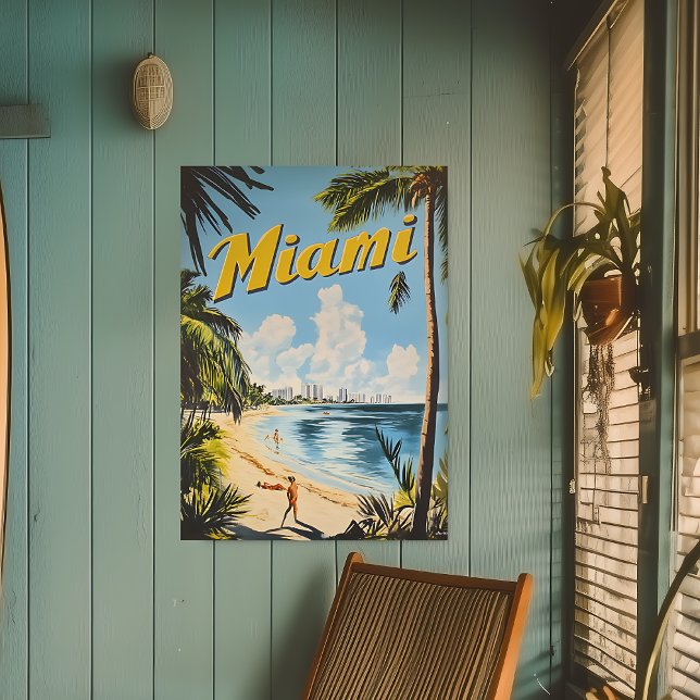 Vintage Miami Florida-Reiseroute Poster (Von Creator hochgeladen)