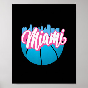 Vintage Miami Florida Stadtlandschaft Retro Miami Poster