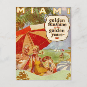 Vintage Miami, Florida, USA - Postkarte