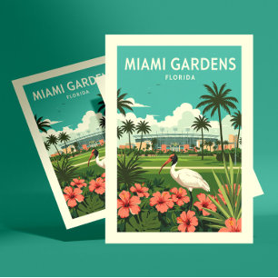 Vintage Miami Gardens Florida Postkarte
