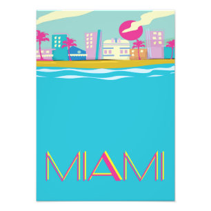 Vintage Miami-Reiseplakat aus den 1980er Jahren Fotodruck
