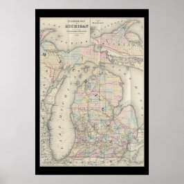 Vintage Michigan-Karte Poster