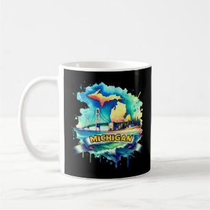 Vintage Michigan Map s - Retro us Staat Kaffeetasse