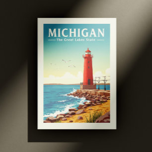 Vintage Michigan Postkarte