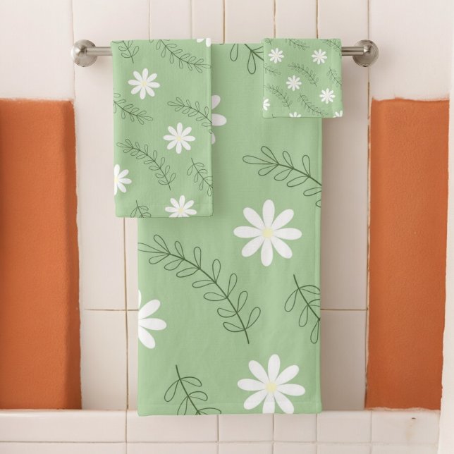Vintage Mid-Century Green Flower Motif (Créateur téléchargé)