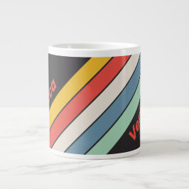 Vintage Midnight Stripes with Name Jumbo-Tasse