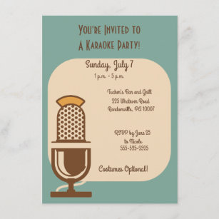 Vintage Mikrofon-benutzerdefinierte Party Einladun Einladung