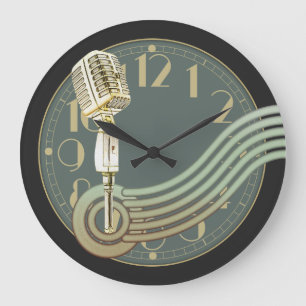 Vintage Mikrofon Große Wanduhr