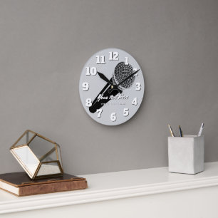 Vintage-Mikrofon-Lautsprecher-Mic-Design individue Runde Wanduhr