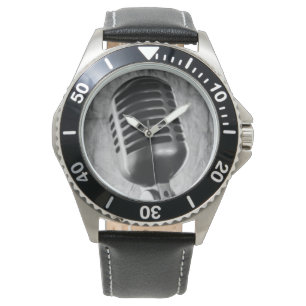Vintage Mikrofon-Uhr Armbanduhr