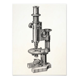 Vintage Mikroskop-altes antikes Fotodruck
