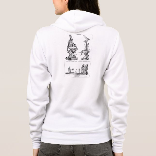 Vintage Mikroskop-Illustrations-Retro Mikroskope Hoodie (Rückseite)