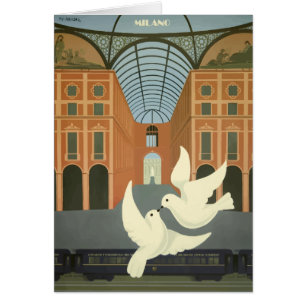 Vintage Milano Italie White Doves Orient Express