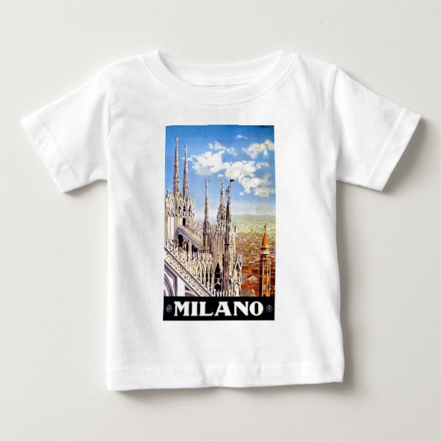 Vintage Milano Travel Baby T-shirt (Vorderseite)
