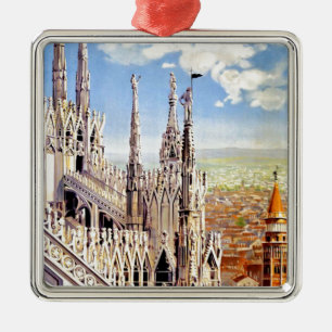 Vintage Milano Travel Silbernes Ornament