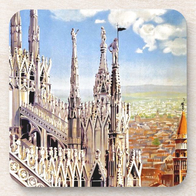 Vintage Milano Travel Untersetzer (Vorderseite)