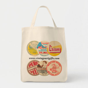 Vintage Milchflasche-Kappen-Bio Tragetasche
