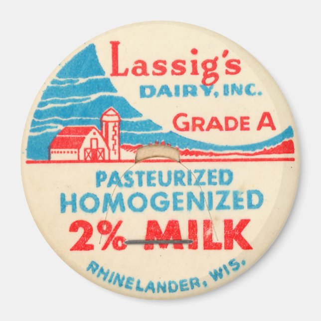 Vintage Milchflasche Magnet (Vorne)