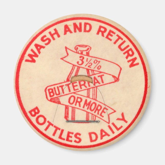 Vintage Milchflasche Magnet (Vorne)