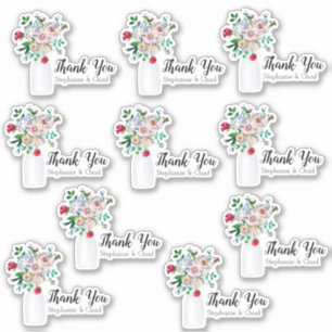 Vintage Milchflasche Vase Hochzeit Danke Set Aufkleber