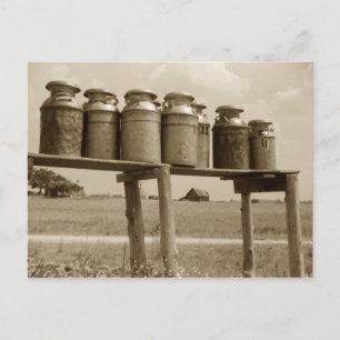 Vintage Milchkanne Postkarte