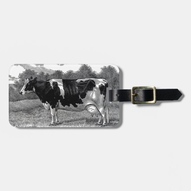 Vintage Milchkuh Gepäckanhänger (Vorderseite horizontal)