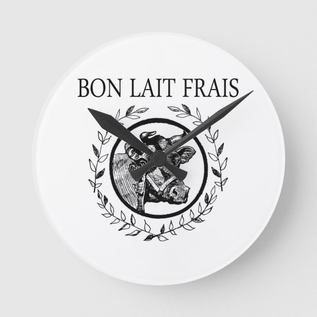 Vintage Milchkuh Runde Wanduhr (Vorderseite)