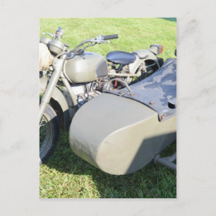 Vintage Militär Motorrad Kombination Postkarte