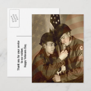 Vintage Militärfoto Dankeschön Veteranen Postkarte