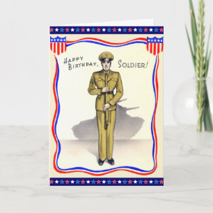 Vintage militärische Geburtstagskarte Karte