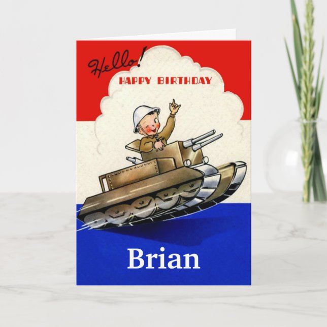 Vintage militärische Geburtstagskarte Karte (Vorderseite)