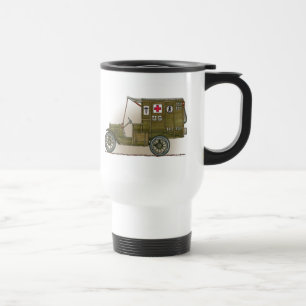 Vintage Militärkrankenwagen-Reise-Tasse Reisebecher