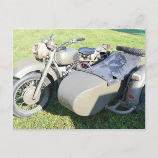 Vintage Militärmotorrad-Kombination Postkarte