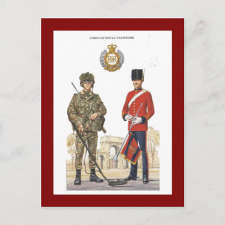 Vintage Militäruniformen, Königsingenieure Postkarte