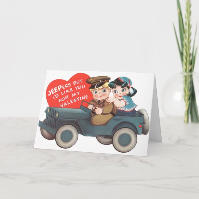 Vintage Military Valentine's Day Greeting Card Karte (Vorderseite)