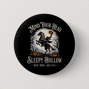 Vintage Mind Kopf Sleepy Hollow Kopfloser Reiter Button